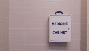 Medicine cabinet on the wall