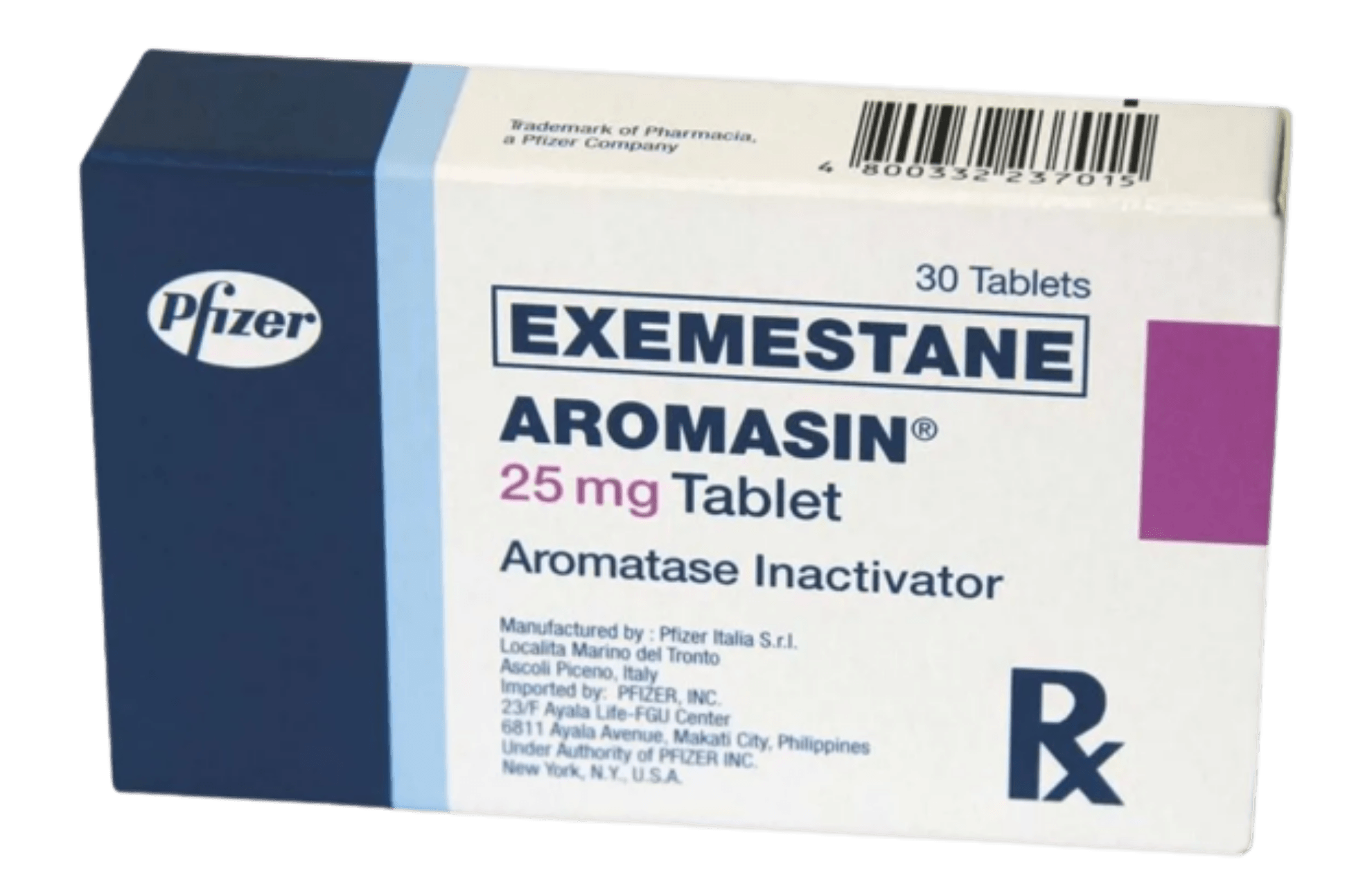 Aromasin is developed by Pfizer in Italy.