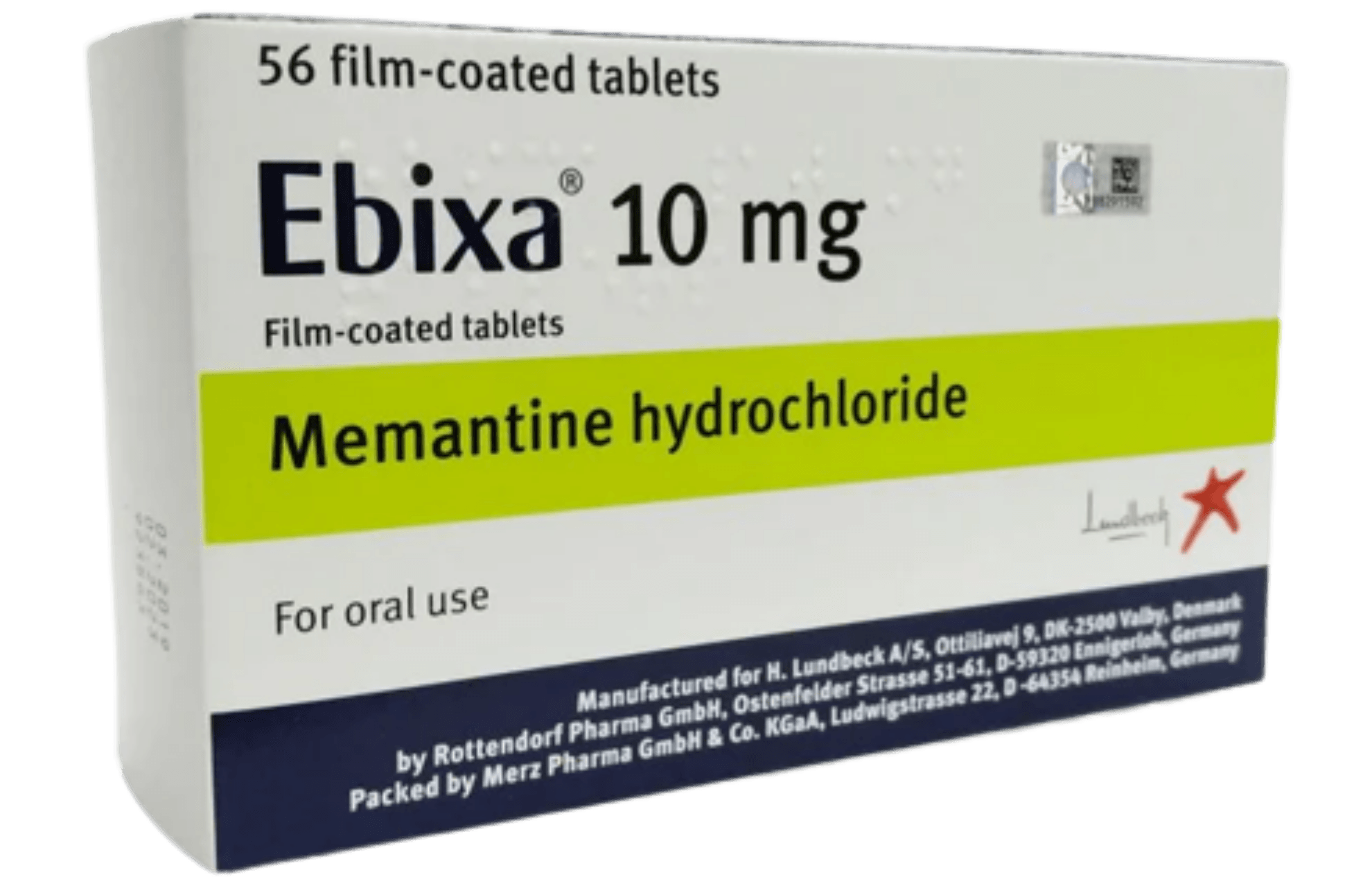 Memantine is the generic name for brands like Namenda and Ebixa.