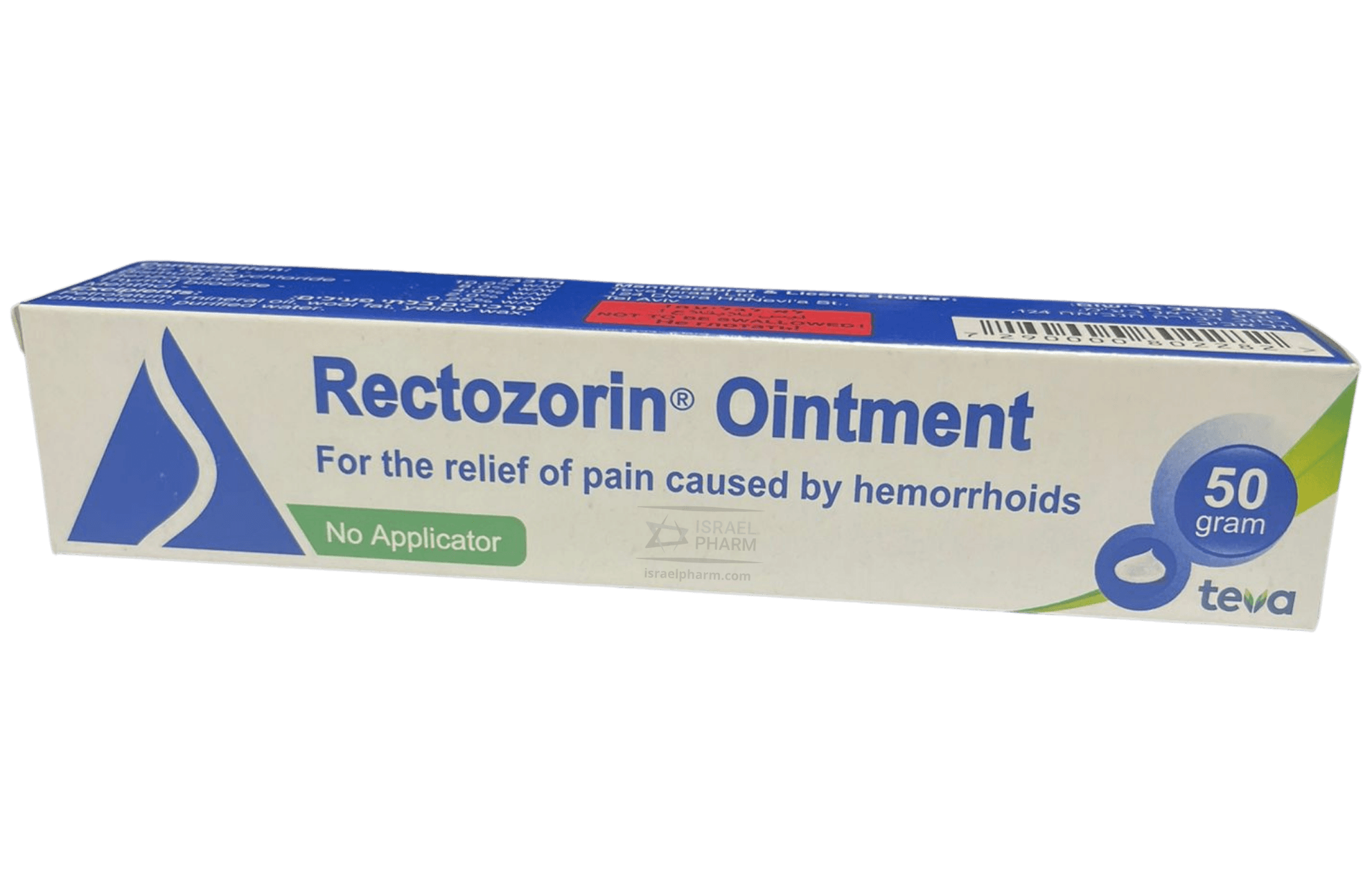 Rectozorin is a pain relief treatment for hemorrhoids and anal fissures that is manufactured by Teva.
