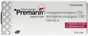 Premarin Vaginal Cream is manufactured by Pfizer to treat vaginal menopausal symptoms.