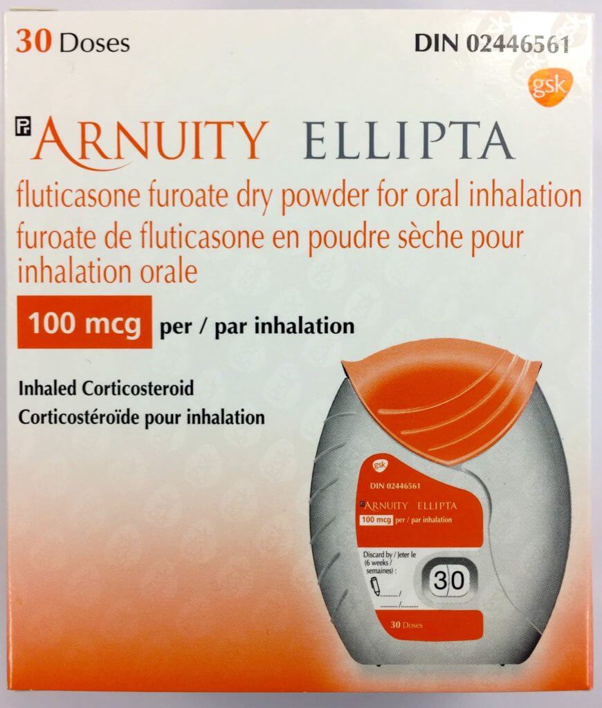 Arnuity Ellipta nasal spray box