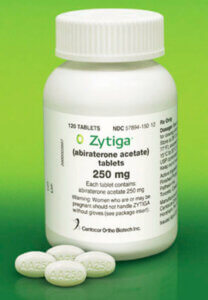 Bottle of Zytiga and tablets