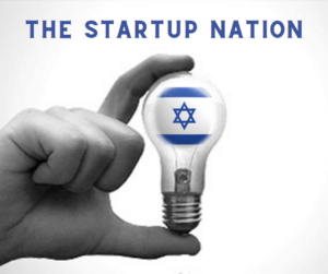 hand holding light bulb with israel flag - text the start up nation