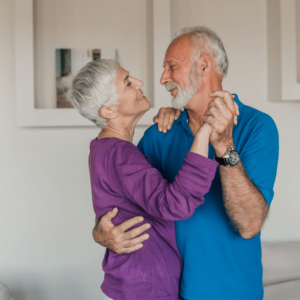 woman and dancing seemingly in love