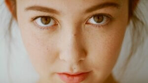 Close up of face of young woman