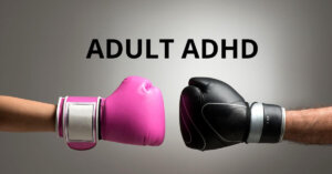 pink-vs-black-boxing-gloves -adult-adhd