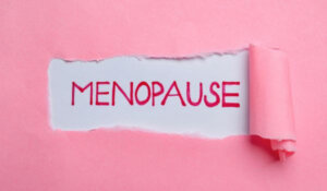 Menopause on pink background
