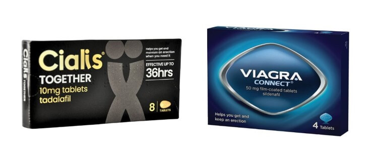 boxes of Cialis Together and Viagra Connect