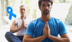 Cropped View of a Two Men Doing Yoga.