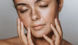 Woman embracing her flawless skin