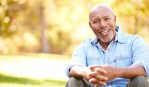 Happy senior man Navigating sex after prostate therapy