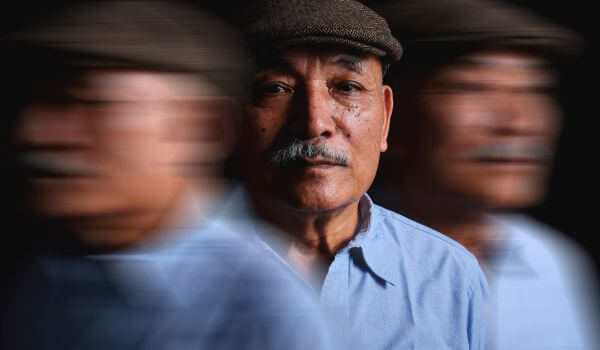 Portrait of a Man with Motion Blur