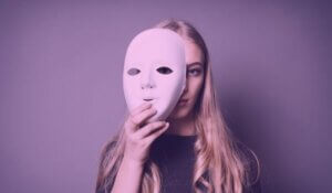 Bipolar - Teen Girl Hiding Face behind Mask