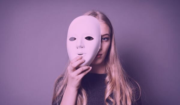 Bipolar - Teen Girl Hiding Face behind Mask