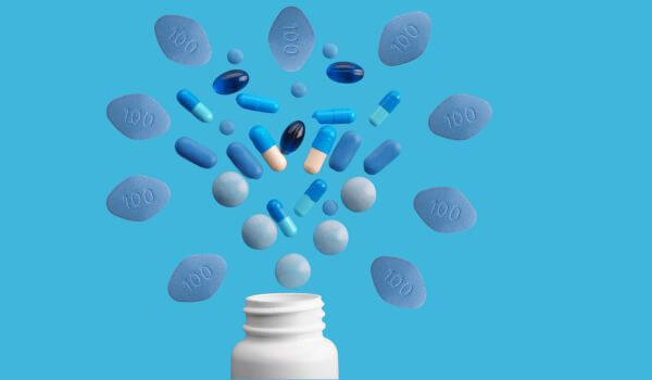 Viagra blue pill concept