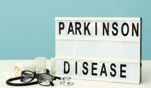 Board with Text PARKINSON'S DISEASE and Medicines