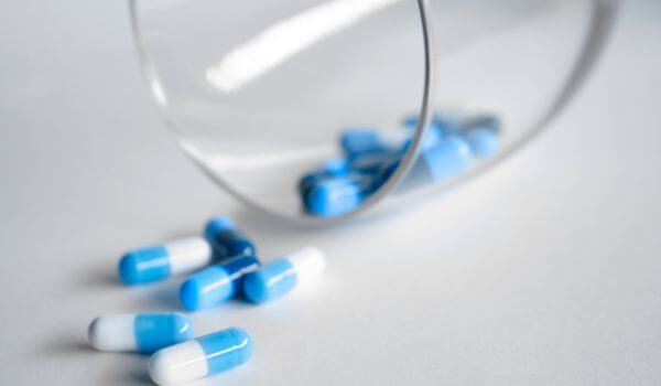 blue and white pills