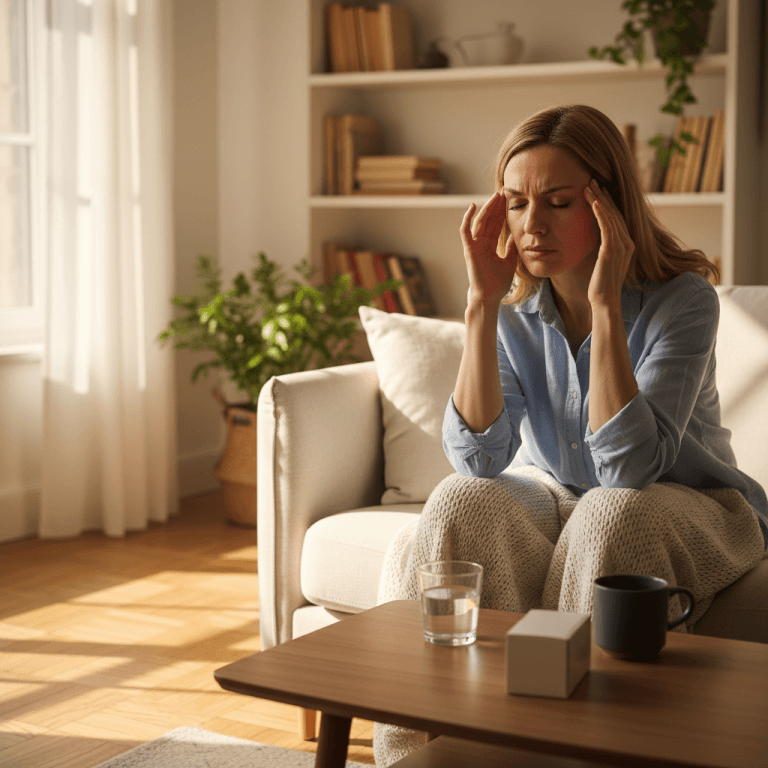 woman with menstrual migraine