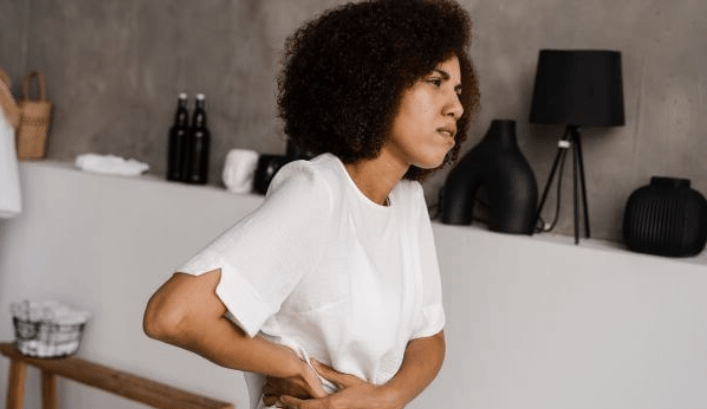 Woman in pain from Pelvic Syndrome (PCS)